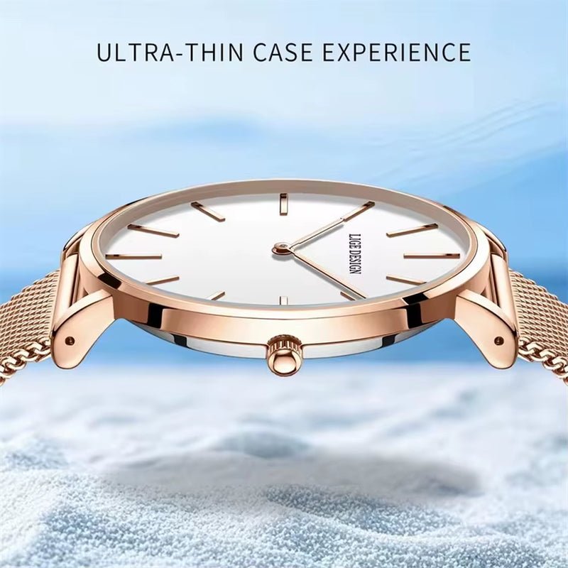 LIGE 89191 Elegant Women Watches Fashion Simple Ladies Quartz Clock Lady Wristwatch Waterproof Ultra - Thin Watch Relogio Feminino - MCROONS.COM