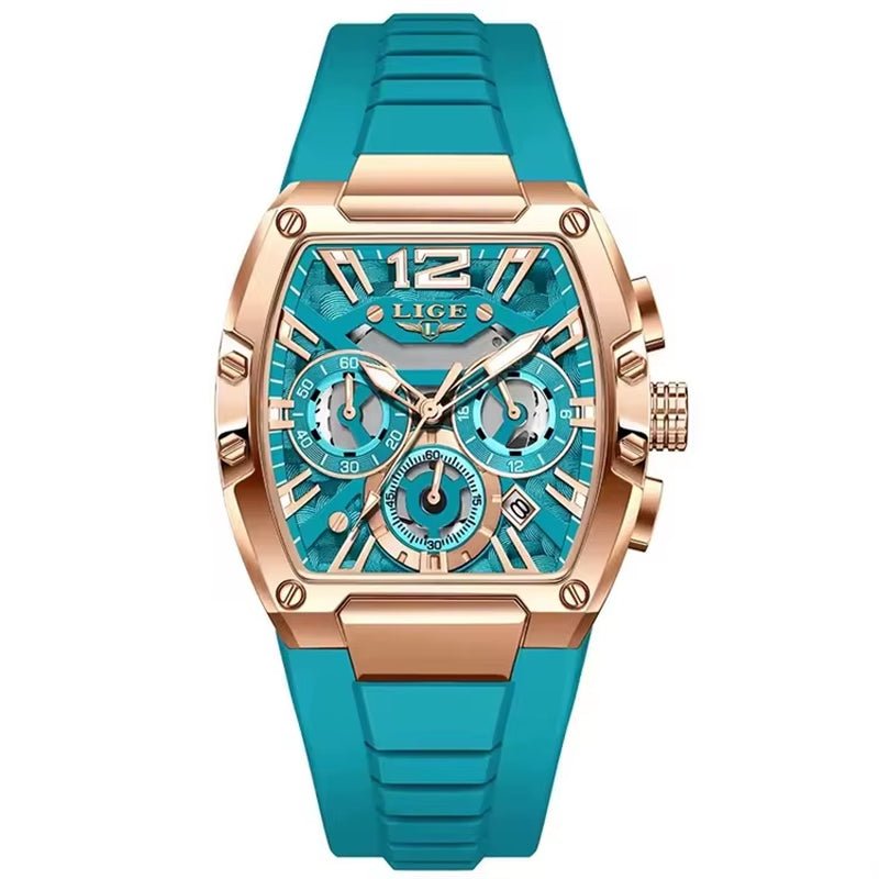 LIGE 89206 Men Wristwatches Creative Rectangle Watch for Man Sports Chronograph Luminous Date Clock Top Brand Hollow Watch Men - MCROONS.COM