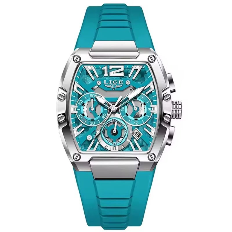 LIGE 89206 Men Wristwatches Creative Rectangle Watch for Man Sports Chronograph Luminous Date Clock Top Brand Hollow Watch Men - MCROONS.COM