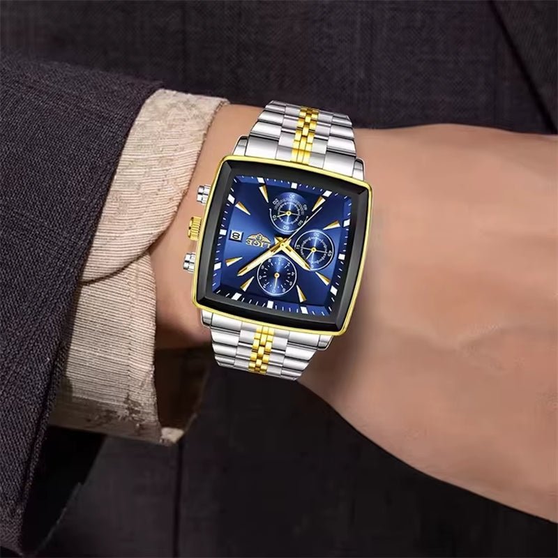 LIGE 89208 2025 Fashion Square Mens Watch Business Watches Men Waterproof Luminous Chronograph Quartz Wristwatches Reloj Hombre - MCROONS.COM