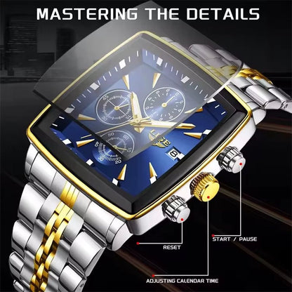 LIGE 89208 2025 Fashion Square Mens Watch Business Watches Men Waterproof Luminous Chronograph Quartz Wristwatches Reloj Hombre - MCROONS.COM