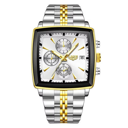 LIGE 89208 2025 Fashion Square Mens Watch Business Watches Men Waterproof Luminous Chronograph Quartz Wristwatches Reloj Hombre - MCROONS.COM