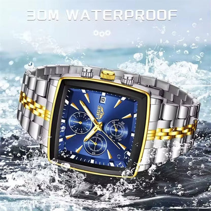 LIGE 89208 2025 Fashion Square Mens Watch Business Watches Men Waterproof Luminous Chronograph Quartz Wristwatches Reloj Hombre - MCROONS.COM