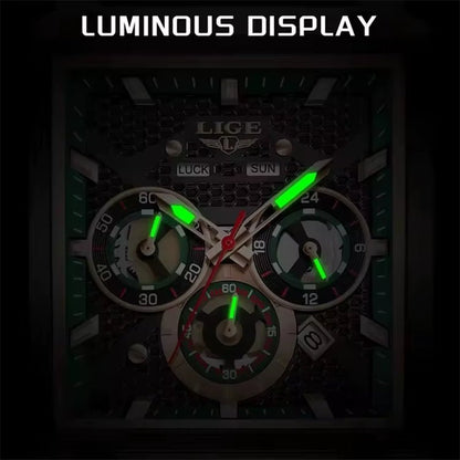 LIGE 89217 Top Brand Men'S Watches Silicone Strap Clock Waterproof Sport Casual Watch Men Chronograph Quartz Wristwatch Reloj - MCROONS.COM