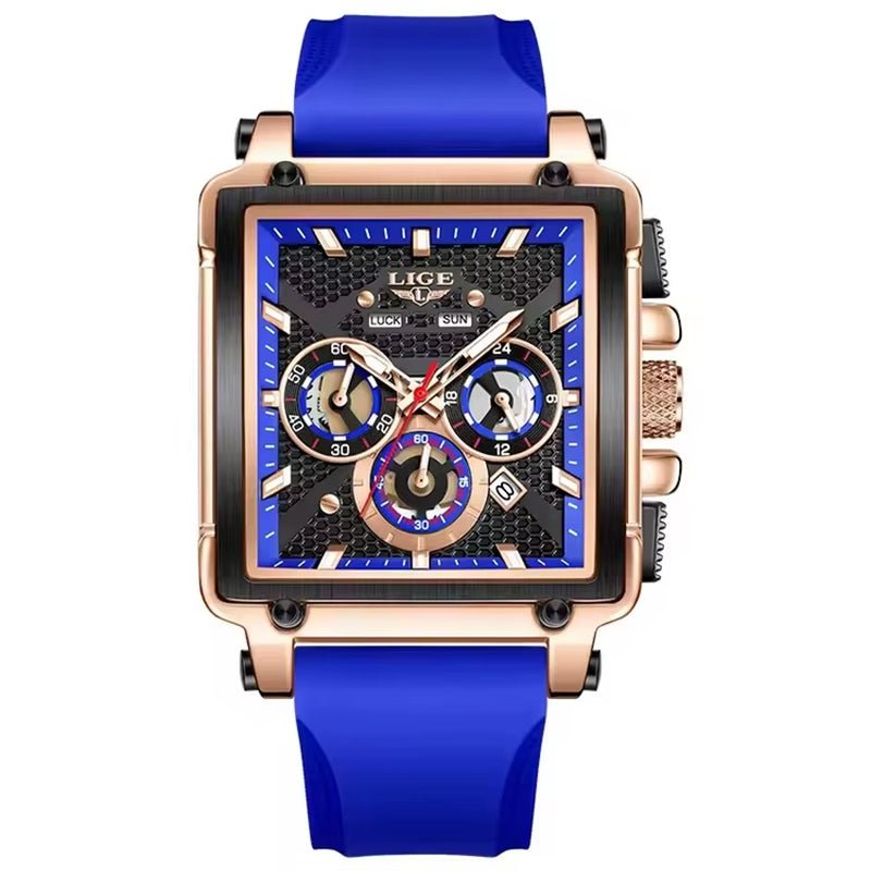 LIGE 89217 Top Brand Men'S Watches Silicone Strap Clock Waterproof Sport Casual Watch Men Chronograph Quartz Wristwatch Reloj - MCROONS.COM