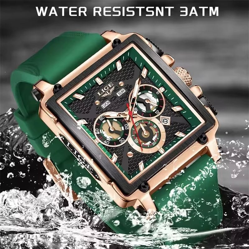 LIGE 89217 Top Brand Men'S Watches Silicone Strap Clock Waterproof Sport Casual Watch Men Chronograph Quartz Wristwatch Reloj - MCROONS.COM
