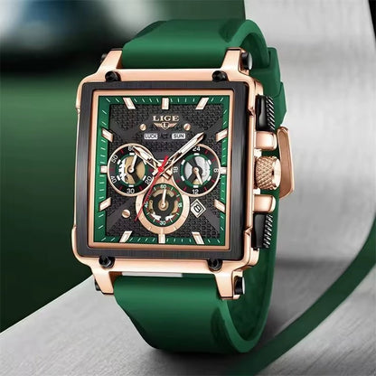 LIGE 89217 Top Brand Men'S Watches Silicone Strap Clock Waterproof Sport Casual Watch Men Chronograph Quartz Wristwatch Reloj - MCROONS.COM