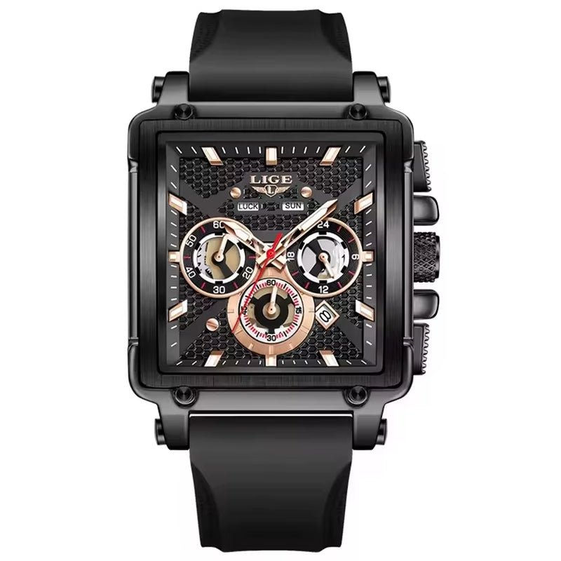 LIGE 89217 Top Brand Men'S Watches Silicone Strap Clock Waterproof Sport Casual Watch Men Chronograph Quartz Wristwatch Reloj - MCROONS.COM