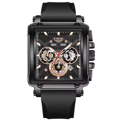 LIGE 89217 Top Brand Men'S Watches Silicone Strap Clock Waterproof Sport Casual Watch Men Chronograph Quartz Wristwatch Reloj - MCROONS.COM
