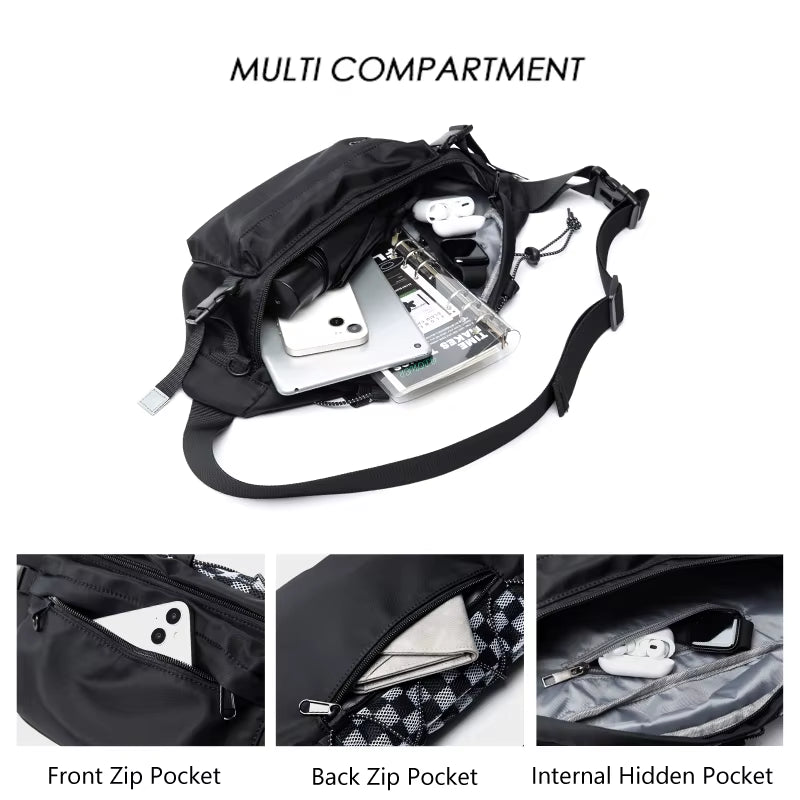 Lightweight Crossbody Bags for Men Waterproof Belt Bag Sport Fanny Pack Waist Bags - MCROONS.COM