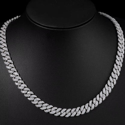 Luxury 3 Rows Cuban Chain 10Mm Width Flip Buckle Design Full Iced Out Zircon Hip Hop Fine Jewelry - MCROONS.COM
