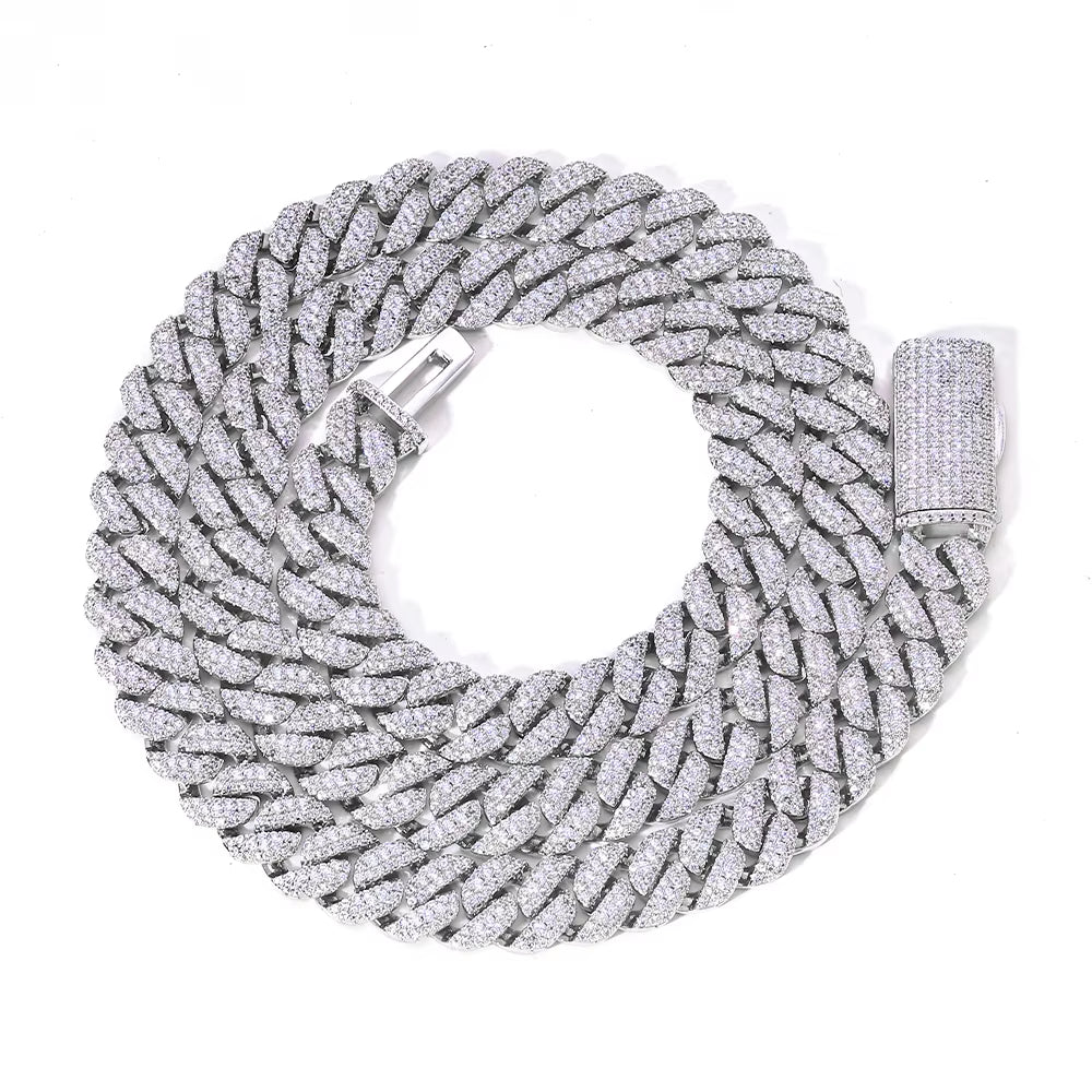 Luxury 3 Rows Cuban Chain 10Mm Width Flip Buckle Design Full Iced Out Zircon Hip Hop Fine Jewelry - MCROONS.COM