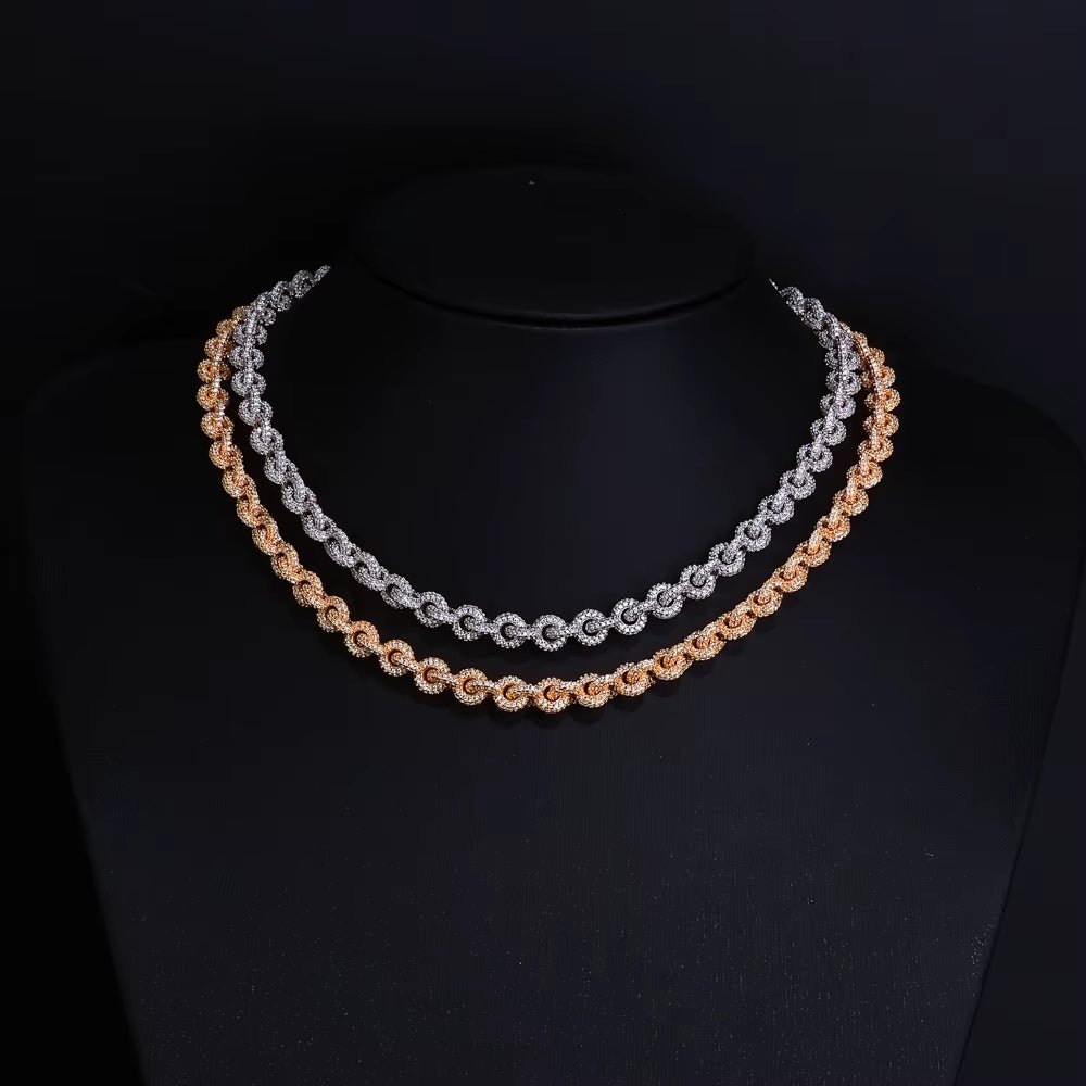 Luxury Flip Buckle Necklace for Men O Shaped Chain Design Full Iced Out Zircon Diamond Hip Hop Fine Jewelry - MCROONS.COM
