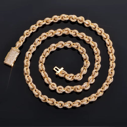 Luxury Flip Buckle Necklace for Men O Shaped Chain Design Full Iced Out Zircon Diamond Hip Hop Fine Jewelry - MCROONS.COM