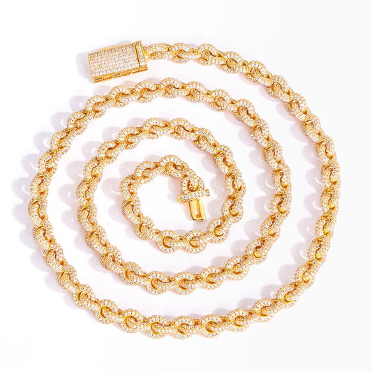 Luxury Flip Buckle Necklace for Men O Shaped Chain Design Full Iced Out Zircon Diamond Hip Hop Fine Jewelry - MCROONS.COM