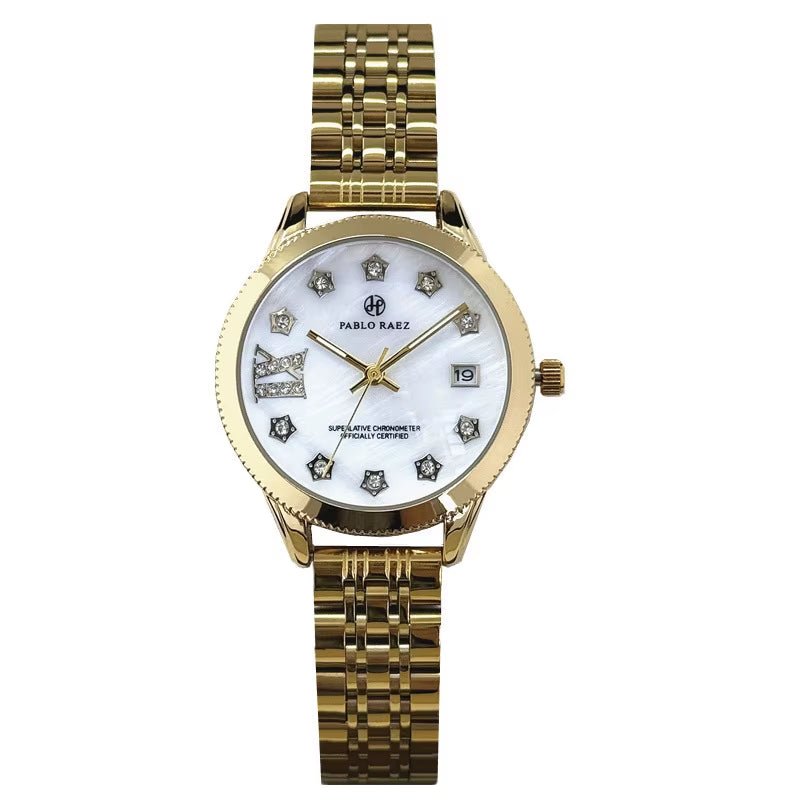 Luxury Girls' Steel Waterproof Watch Customized Logo Quartz Watch Fashionable Diamond Watch for Women - MCROONS.COM