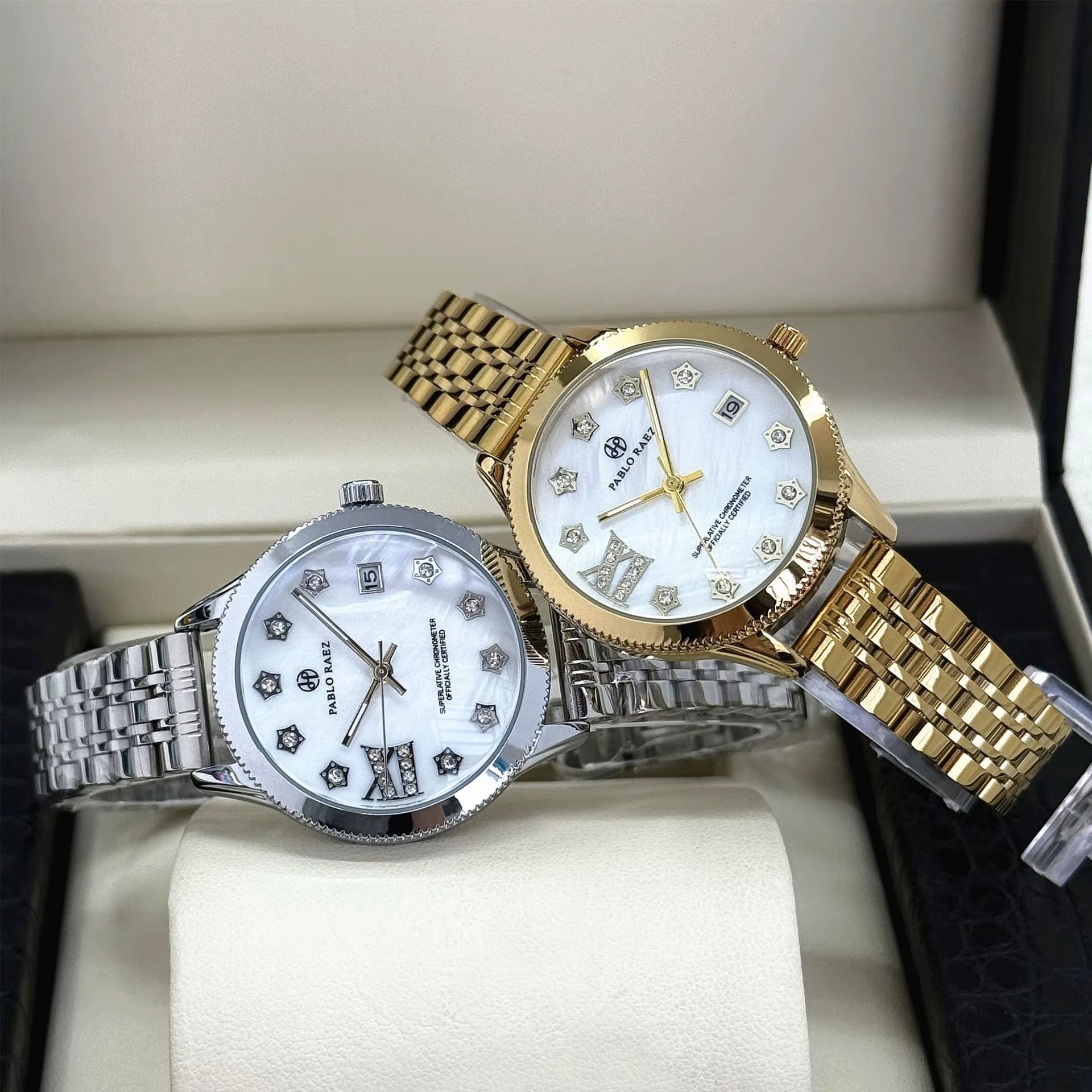 Luxury Girls' Steel Waterproof Watch Customized Logo Quartz Watch Fashionable Diamond Watch for Women - MCROONS.COM
