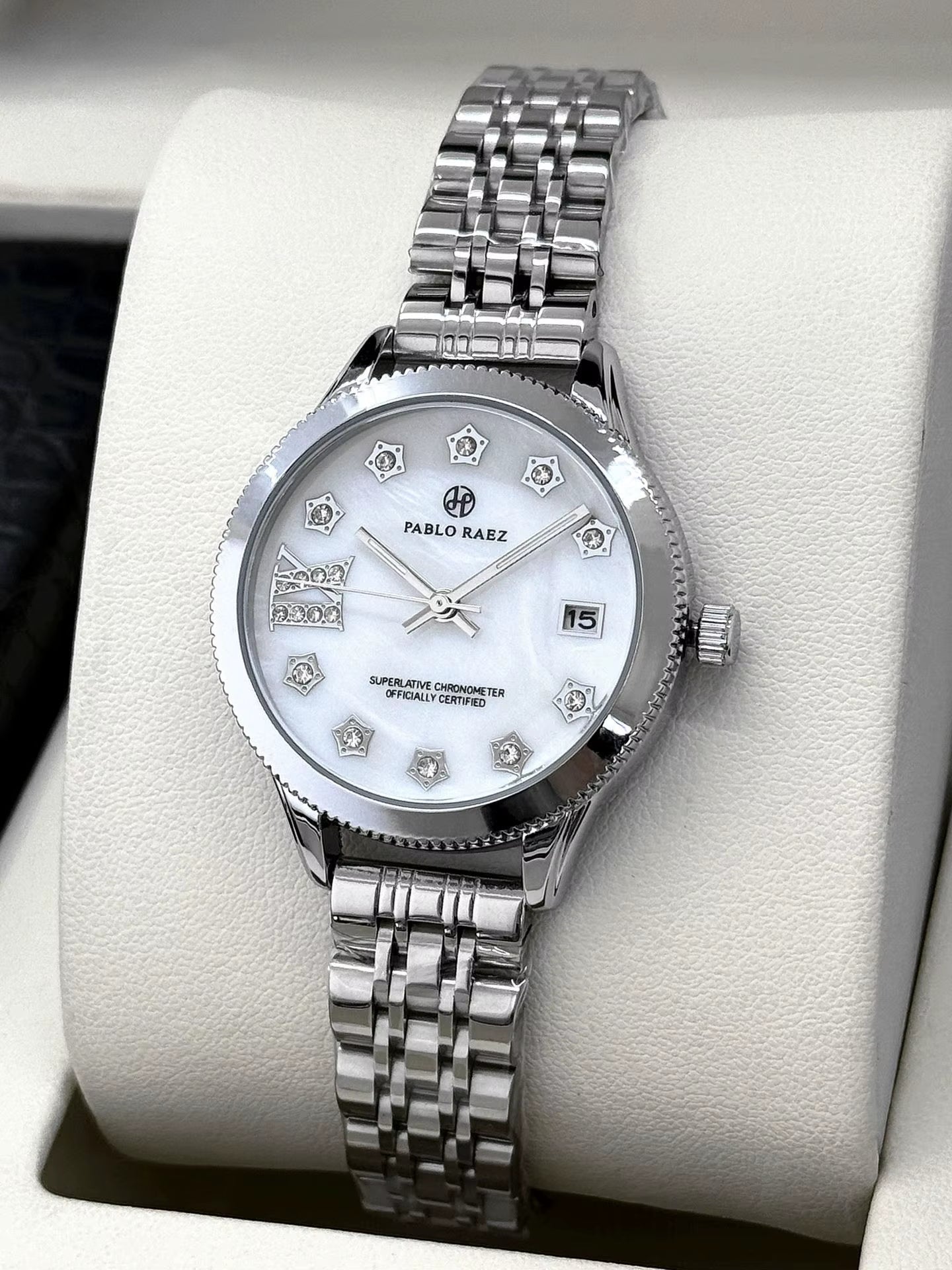 Luxury Girls' Steel Waterproof Watch Customized Logo Quartz Watch Fashionable Diamond Watch for Women - MCROONS.COM