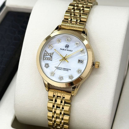 Luxury Girls' Steel Waterproof Watch Customized Logo Quartz Watch Fashionable Diamond Watch for Women - MCROONS.COM