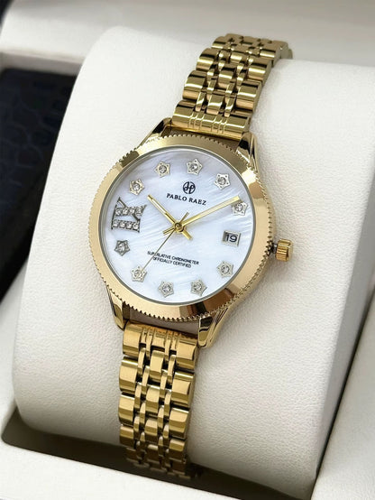 Luxury Girls' Steel Waterproof Watch Customized Logo Quartz Watch Fashionable Diamond Watch for Women - MCROONS.COM