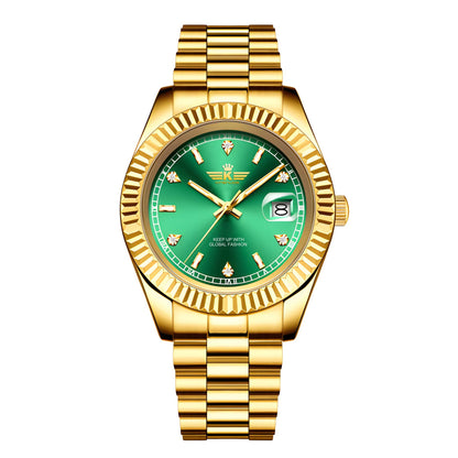 Luxury Men'S Business Wristwatch Waterproof Calendar Stainless Steel Quartz Watch Customized Logo for Men - MCROONS.COM