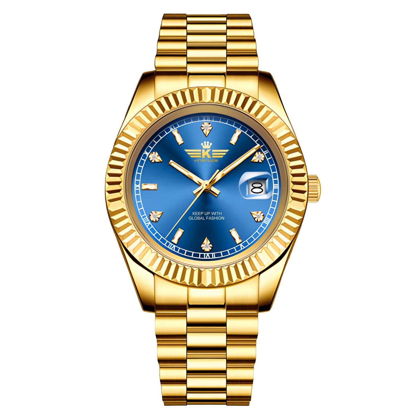 Luxury Men'S Business Wristwatch Waterproof Calendar Stainless Steel Quartz Watch Customized Logo for Men - MCROONS.COM