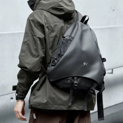 Luxury Men'S Chest Bag Waterproof Travel Crossbody Bags Embroidered Logo Leather Mixed Oxford Sports Causal Sling Bag for Men - MCROONS.COM