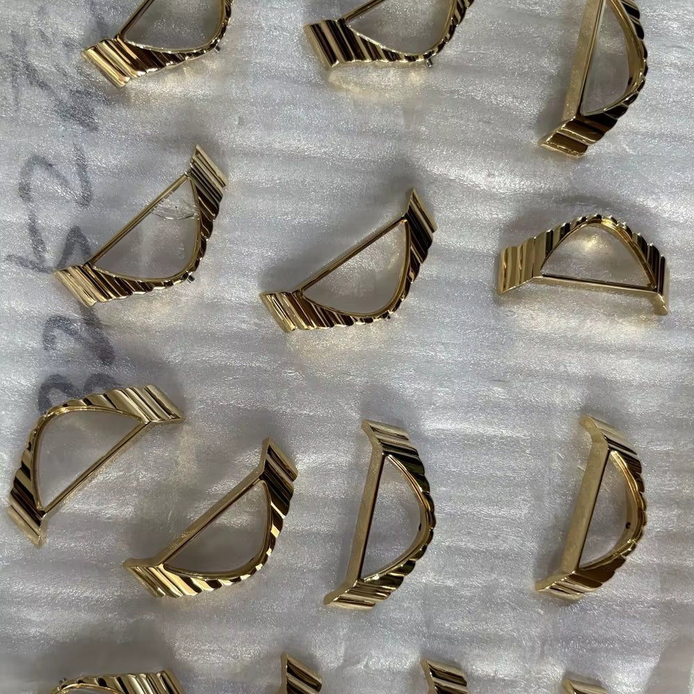 Luxury Vintage 16Mm Quartz Wristwatch Half Moon Asymmetrical Gold Tone White Glass Square Alloy Leather Strap Antique Business - MCROONS.COM