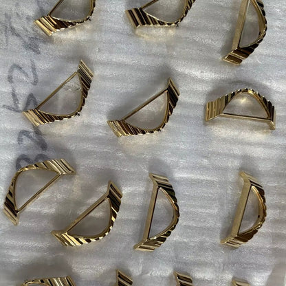 Luxury Vintage 16Mm Quartz Wristwatch Half Moon Asymmetrical Gold Tone White Glass Square Alloy Leather Strap Antique Business - MCROONS.COM