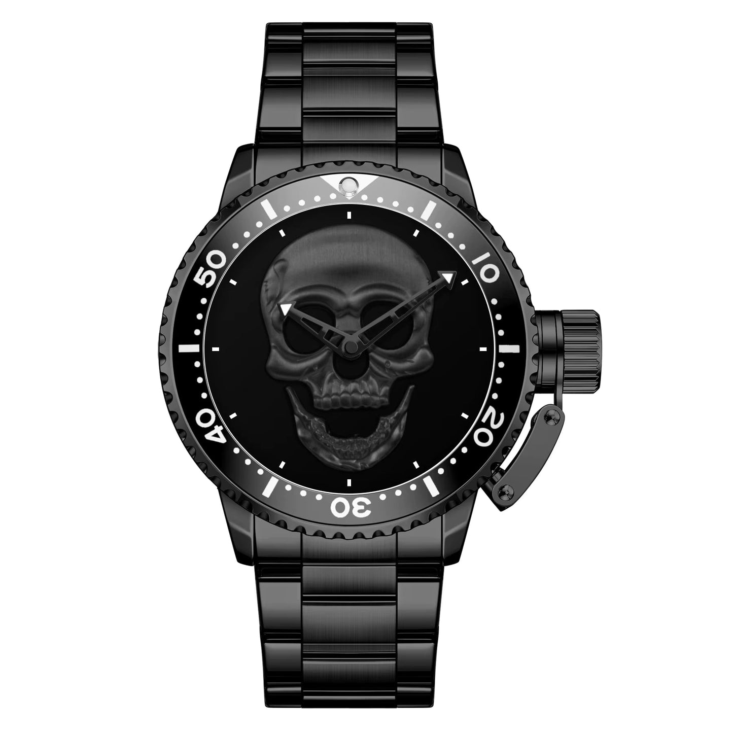 Luxury Watch WWOOR Men'S Waterproof Quartz Wrist Watch Fashion Luminous Skull Stainless Steel Watch for Men - MCROONS.COM