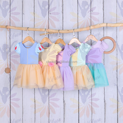 Girls Boutique Princess Dress Yoga Fabric Multi Layer Tulle Amusement Park Dance Wear Small Batch Custom