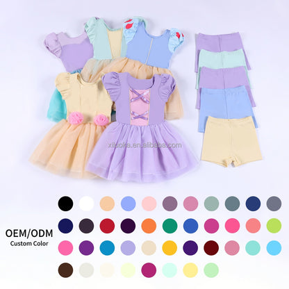 Girls Boutique Princess Dress Yoga Fabric Multi Layer Tulle Amusement Park Dance Wear Small Batch Custom