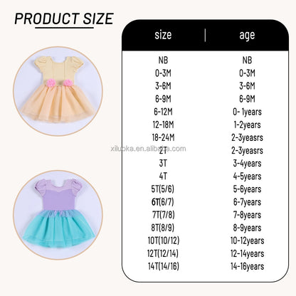 Girls Boutique Princess Dress Yoga Fabric Multi Layer Tulle Amusement Park Dance Wear Small Batch Custom