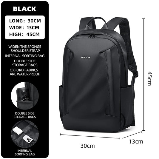 Mate Elan Black Men'S Backpack Oxford Anti - Theft Bags Waterproof 16 - Inch Laptop Backpack for Men Business Travel School Knapsack - MCROONS.COM