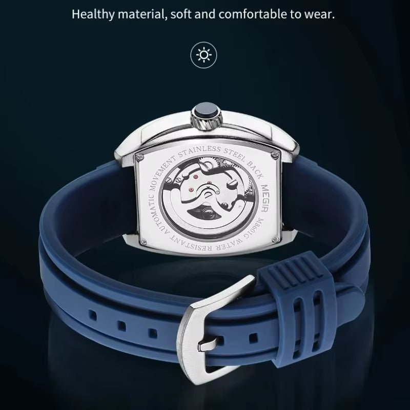 MEGIR 8601 Fashion Men Automatic Mechanical Watch Skeleton Luxurious Luminous Waterproof Casual Wristwatch for Man Reloj Hombre - MCROONS.COM