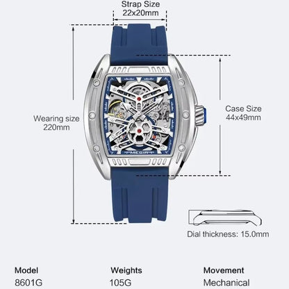 MEGIR 8601 Fashion Men Automatic Mechanical Watch Skeleton Luxurious Luminous Waterproof Casual Wristwatch for Man Reloj Hombre - MCROONS.COM
