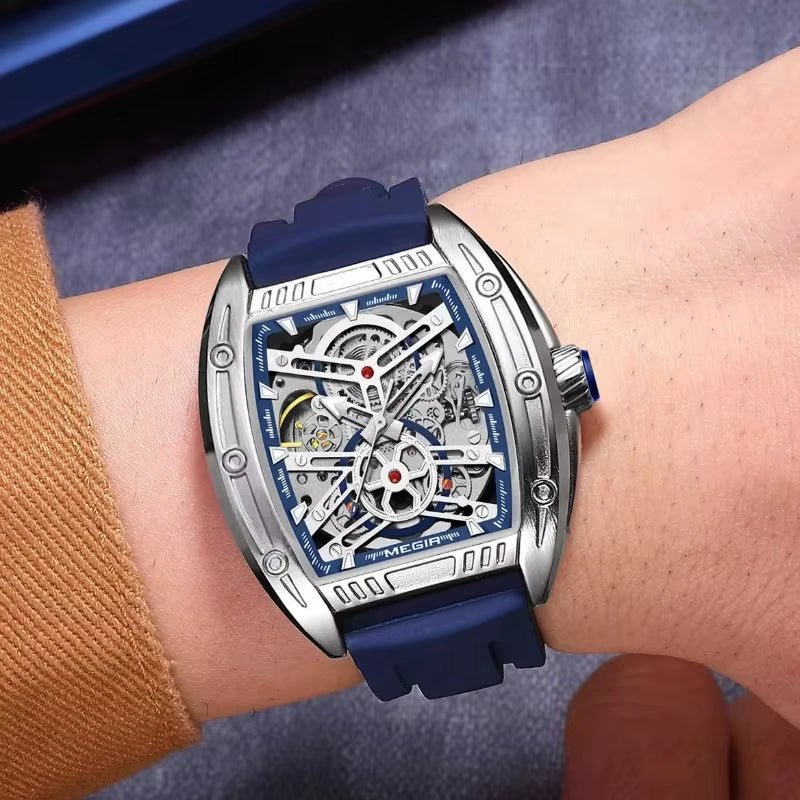 MEGIR 8601 Fashion Men Automatic Mechanical Watch Skeleton Luxurious Luminous Waterproof Casual Wristwatch for Man Reloj Hombre - MCROONS.COM