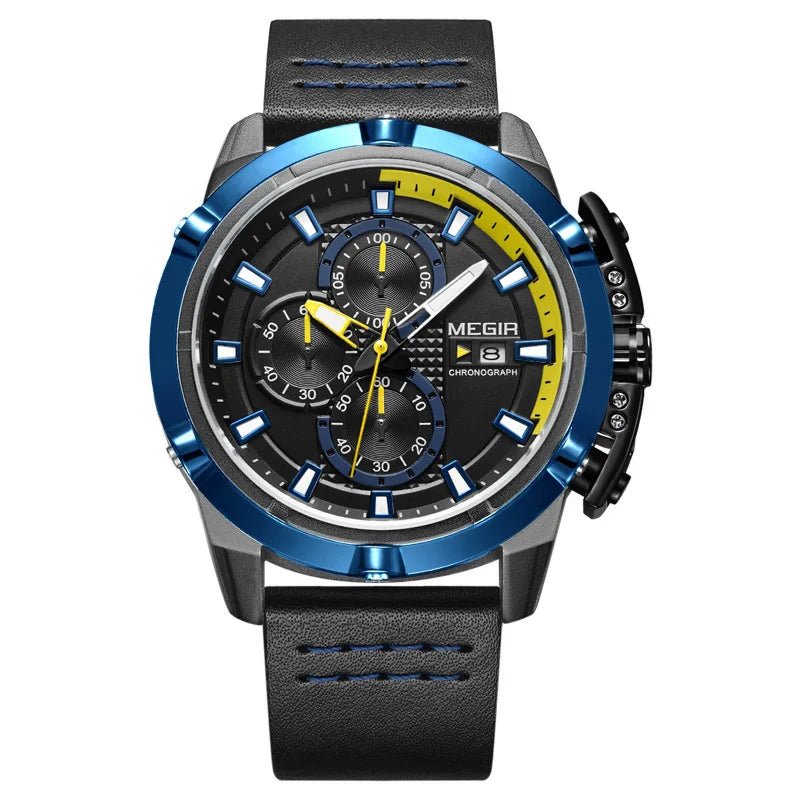 Megir Multifunctional Rolling Calendar Luminous Timing Racing Dashboard Men Fashionable Quartz Watch Cool Passionate - MCROONS.COM