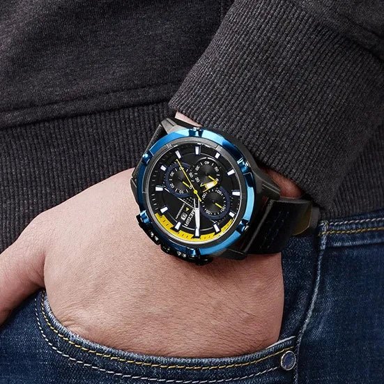 Megir Multifunctional Rolling Calendar Luminous Timing Racing Dashboard Men Fashionable Quartz Watch Cool Passionate - MCROONS.COM