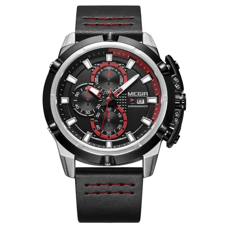 Megir Multifunctional Rolling Calendar Luminous Timing Racing Dashboard Men Fashionable Quartz Watch Cool Passionate - MCROONS.COM
