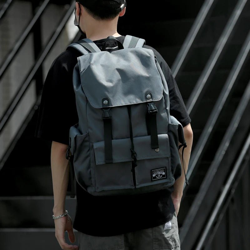 Men Rolltop Laptop Backpack Man Large Capacity Motorcycle Backpack Outdoor Waterproof Rucksack Anti - Theft Travel Backpack - MCROONS.COM