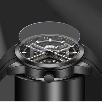 Men'S Luxury Black Wrist Watch with High Quality Silicone Strap Waterproof Luminous Quartz Watch for Men - MCROONS.COM