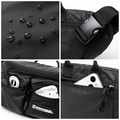 Men'S Shoulder Bag PVC Commute Vintage Water Resistant Travel Crossbody Bag Men Custom Logo Unisex Bags Can Fit 7.9 Inch Flat - MCROONS.COM