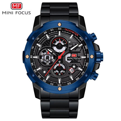 MINI FOCUS 0401G Multi Angle Gear with Three - Dimensional Hollow Dial Men Quartz Watch Mechanical Punk - MCROONS.COM