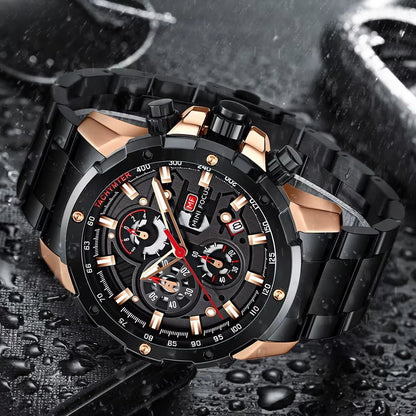 MINI FOCUS 0401G Multi Angle Gear with Three - Dimensional Hollow Dial Men Quartz Watch Mechanical Punk - MCROONS.COM