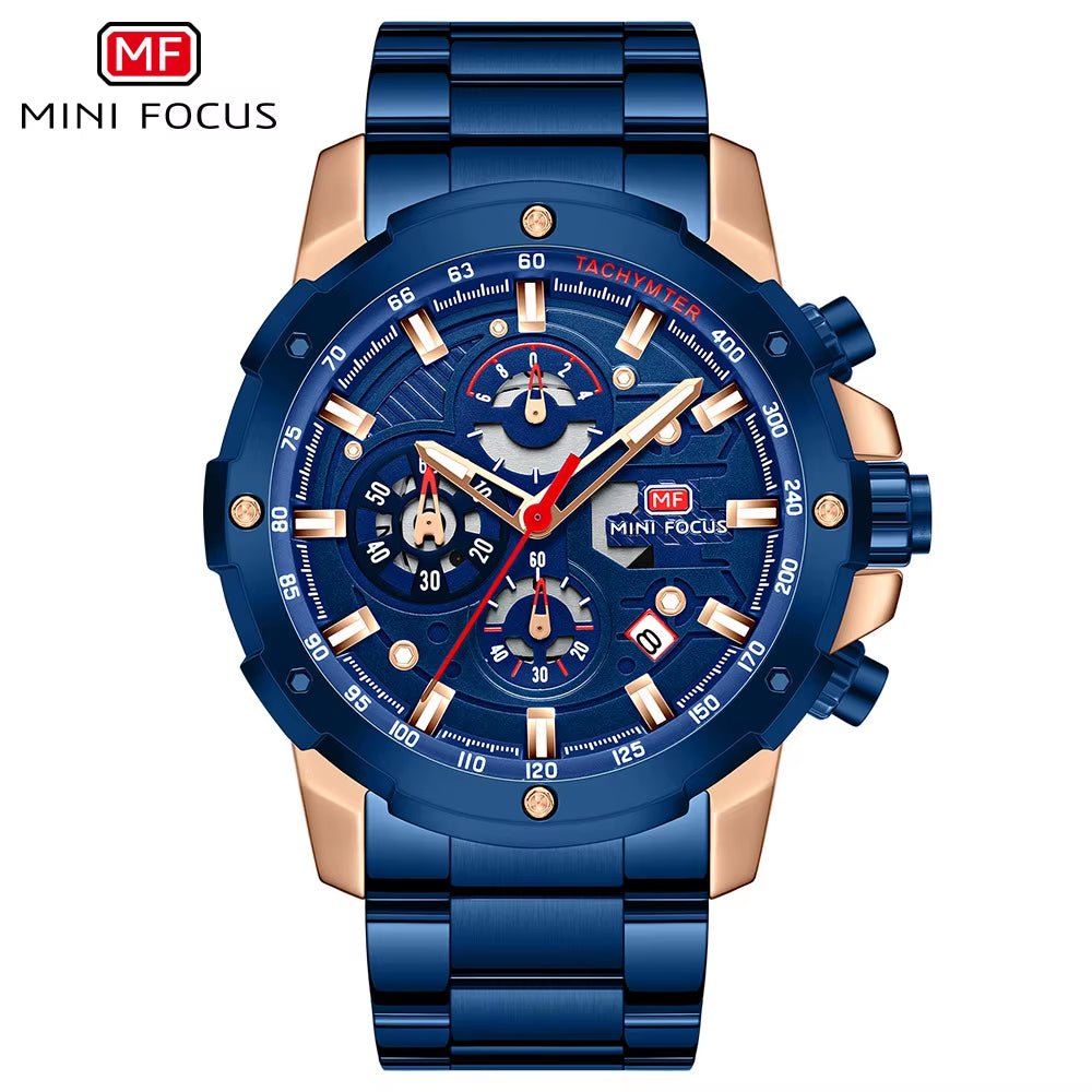 MINI FOCUS 0401G Multi Angle Gear with Three - Dimensional Hollow Dial Men Quartz Watch Mechanical Punk - MCROONS.COM