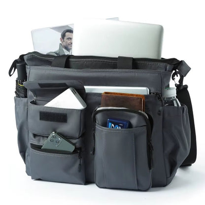 MOYYI Crossbody Bags for Men Business Laptop Messenger Bag Multi - Pocket Shoulder Bags - MCROONS.COM