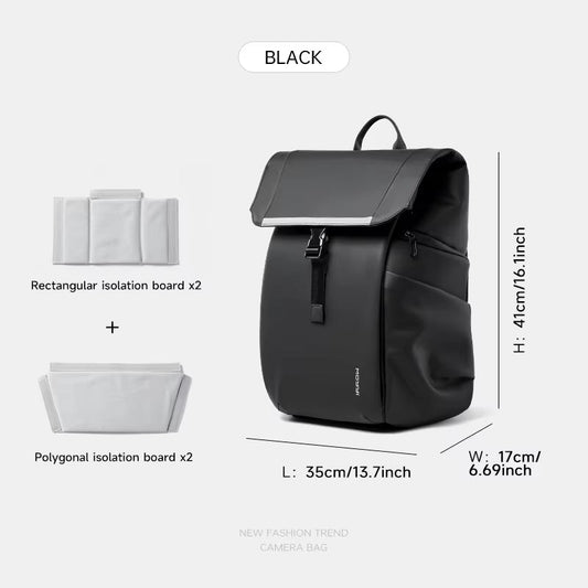 MOYYI Large Capacity DSLR Camera Backpack PVC Camera Bag for SLR/DSLR Outdoor Waterproof Camera Video Bags for Man - MCROONS.COM