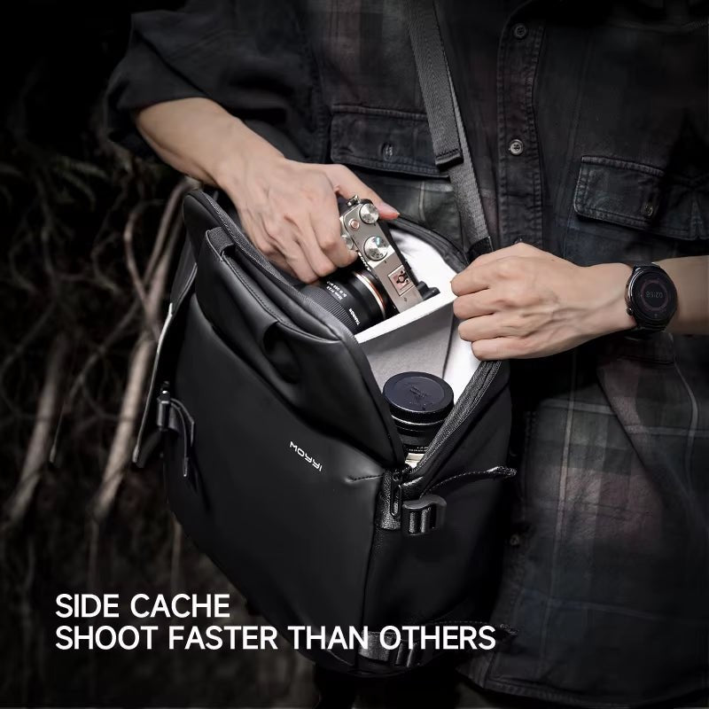 MOYYI Large Capacity DSLR Camera Backpack PVC Camera Bag for SLR/DSLR Outdoor Waterproof Camera Video Bags for Man - MCROONS.COM