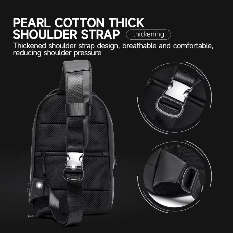 MOYYI Men'S Chest Bags Sports Outdoor Crossbody Bags for Travel Waterproof anti Theft Zipper Chest Sling Bag for Men - MCROONS.COM
